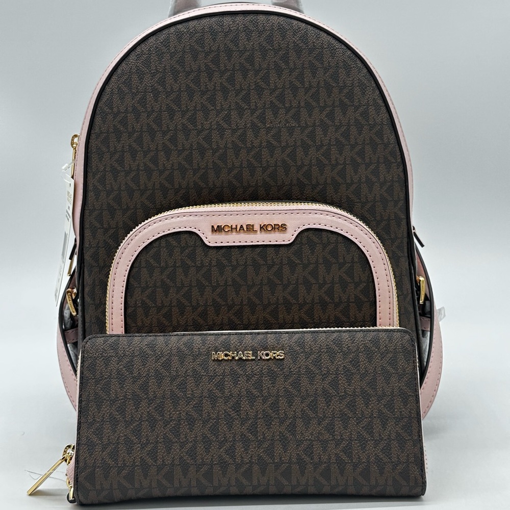 Michael Kors Medium Jaycee Zip Packet Backpack Large Continental Wallet Wristlet - Picture 2 of 9